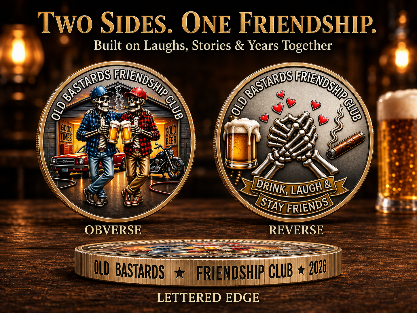 Double-sided commemorative coin detail