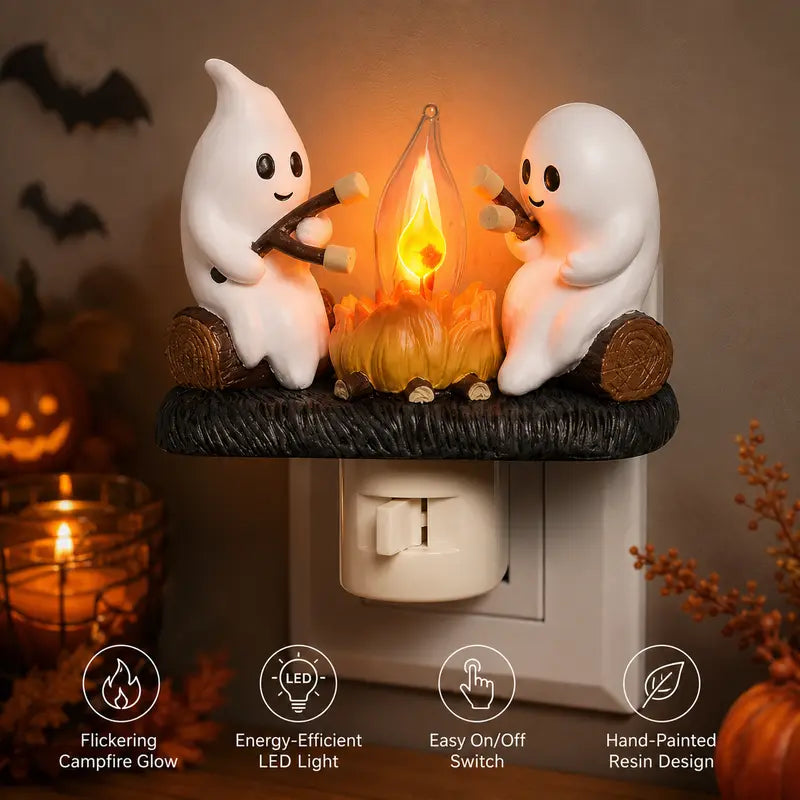 3D Flickering Campfire LED Plug-In Night Light