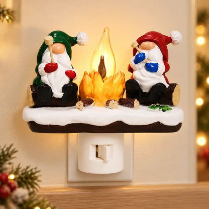 3D Flickering Campfire LED Plug-In Night Light