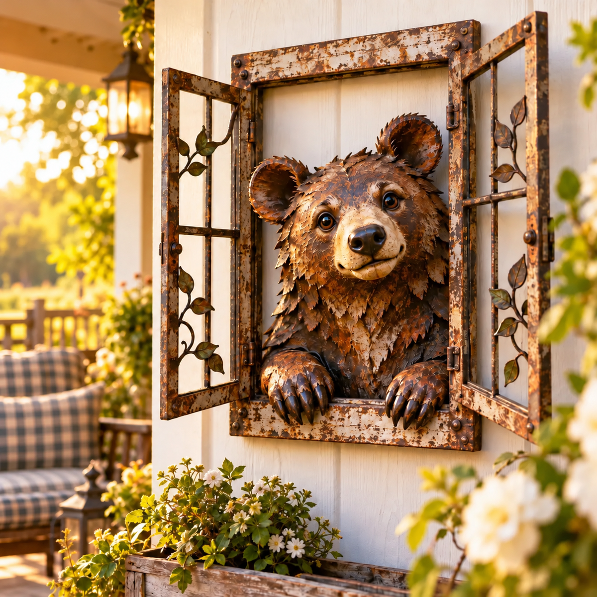 🪟Rustic Peek-A-Boo Animal Window Iron Wall Art🌿