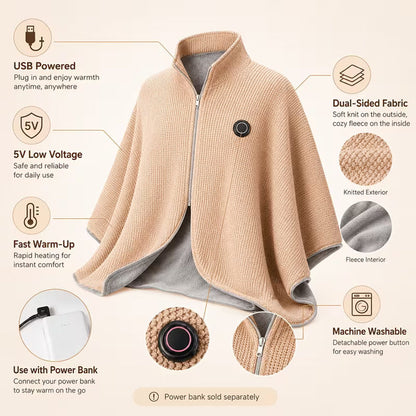 ✨Last Day 49% OFF🔥Wearable Heated Blanket Shawl | Portable USB-Powered Warmth for Home, Work & Outdoors