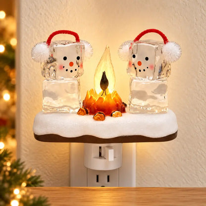 3D Flickering Campfire LED Plug-In Night Light