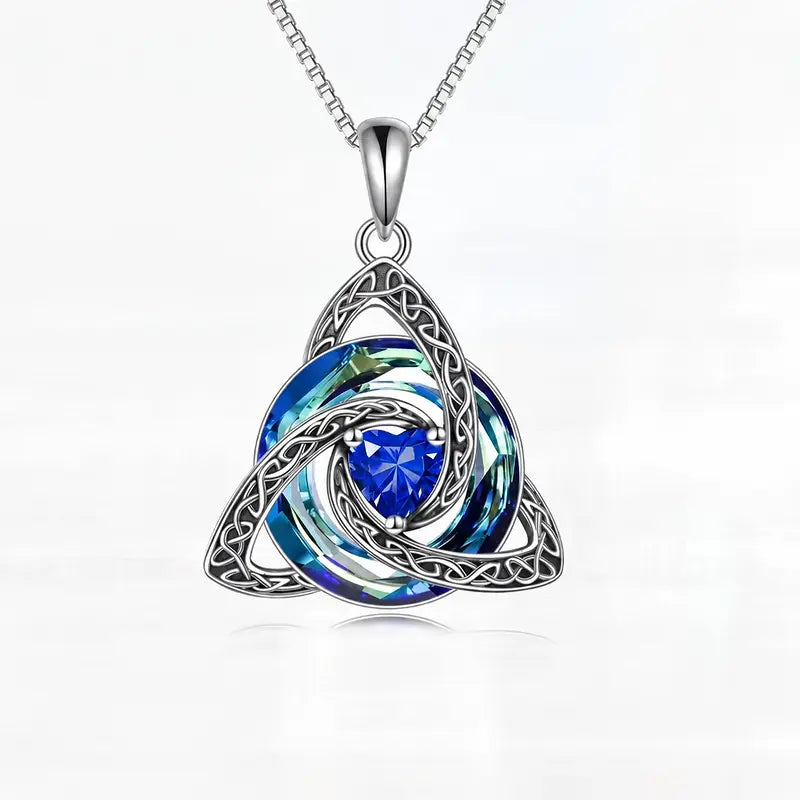Celtic Trinity Knot Birthstone Necklace