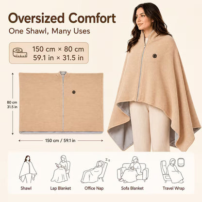 ✨Last Day 49% OFF🔥Wearable Heated Blanket Shawl | Portable USB-Powered Warmth for Home, Work & Outdoors