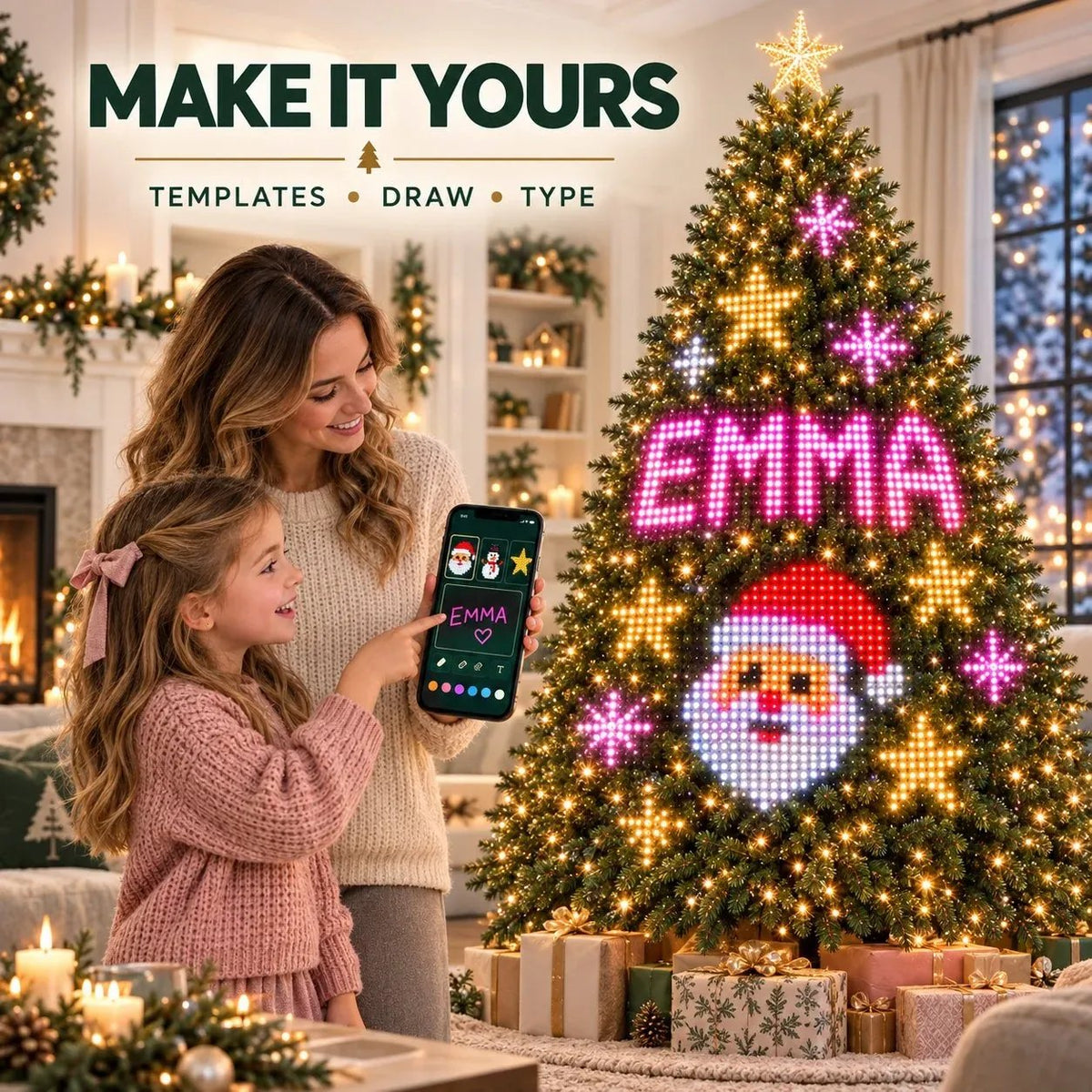 🔥SALE 🎄Smart Animated Christmas Tree Lights – App-Controlled LED Effects