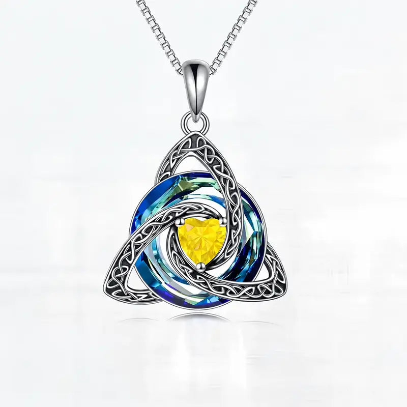 💎Trinity Knot Birthstone Pendant Necklace