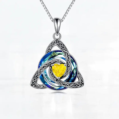 💎Trinity Knot Birthstone Pendant Necklace