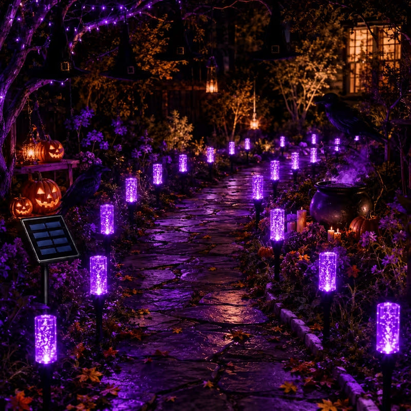 Solar Powered Crystal Column Pathway Lights