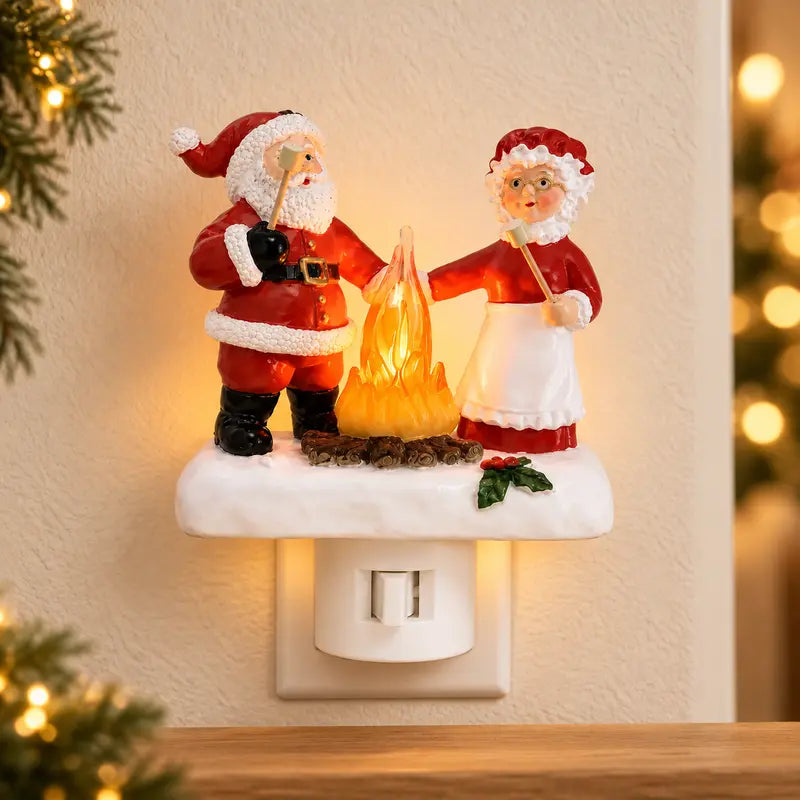 3D Flickering Campfire LED Plug-In Night Light