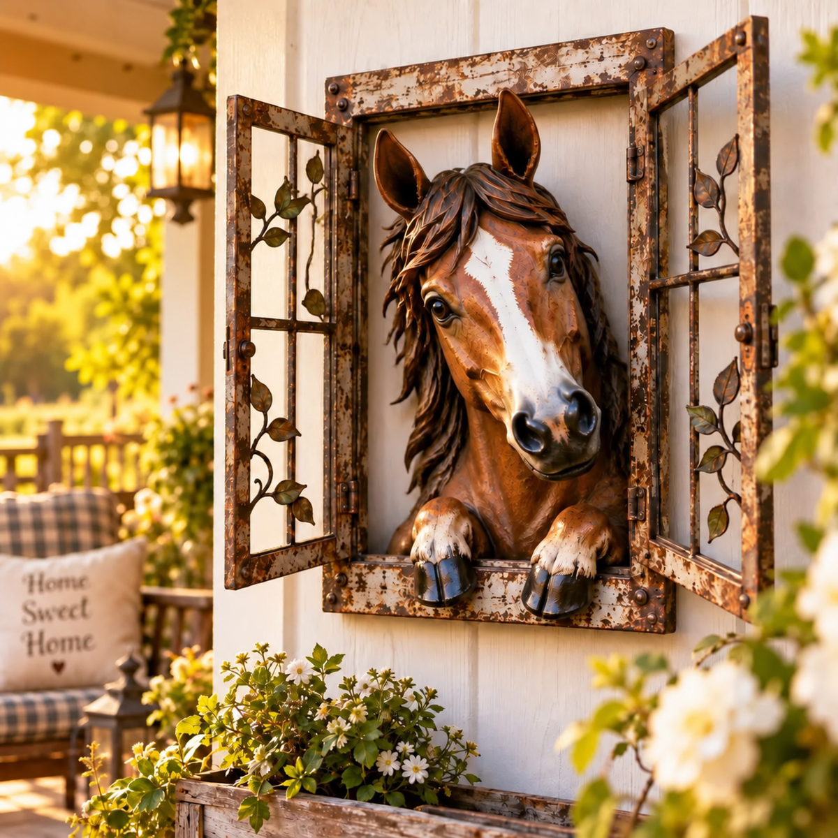 🪟Rustic Peek-A-Boo Animal Window Iron Wall Art🌿