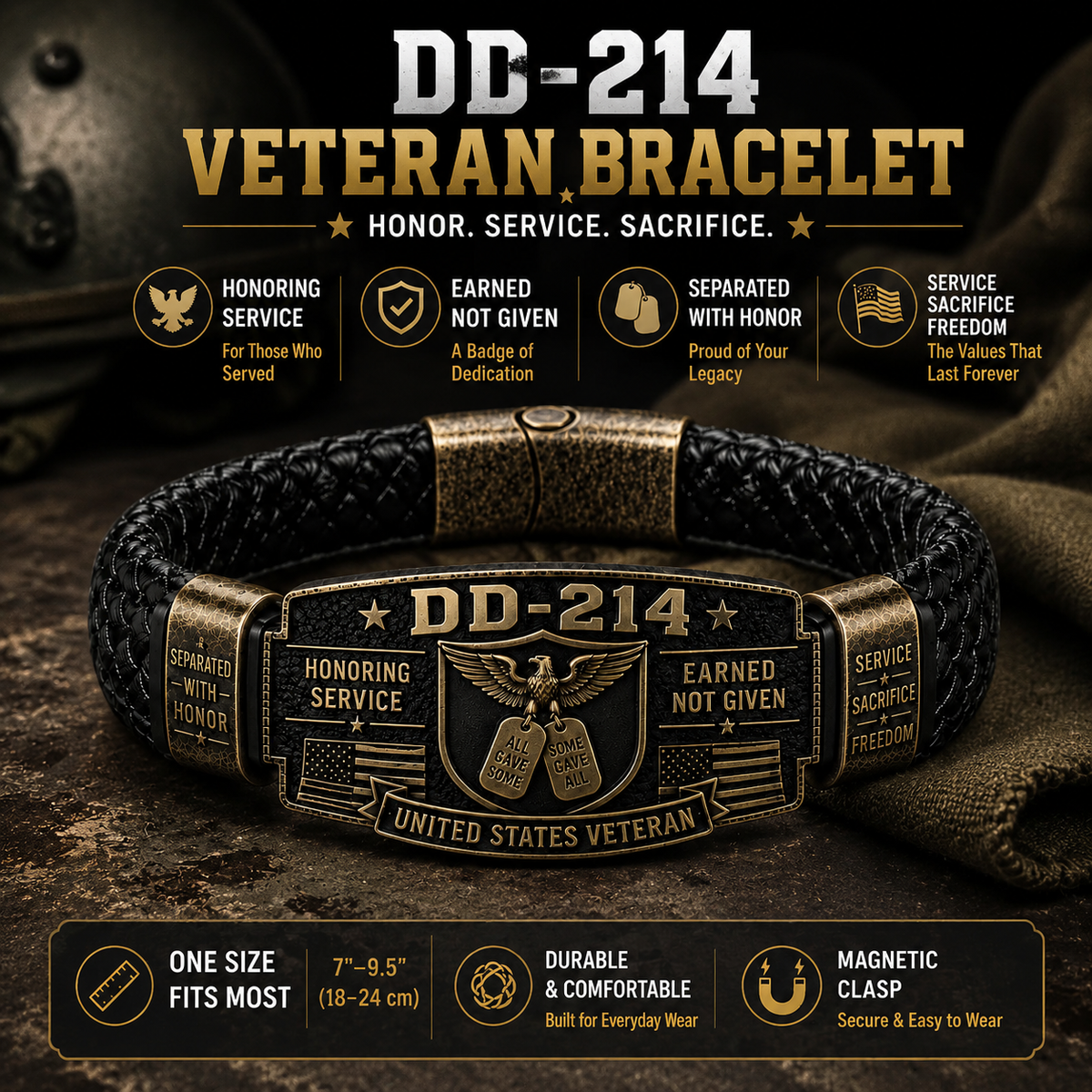 ✝️ King of Kings Faith Bracelet –Veteran Honor Bracelet