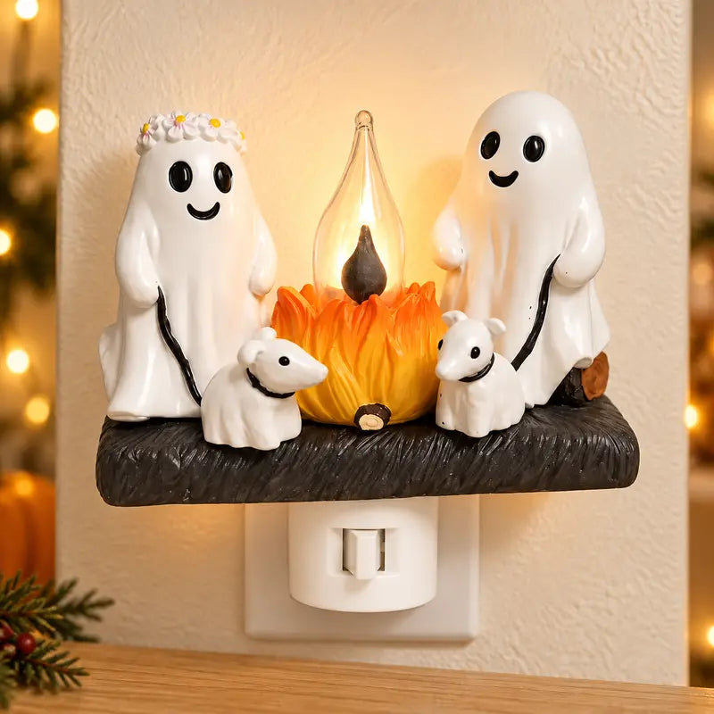 3D Flickering Campfire LED Plug-In Night Light