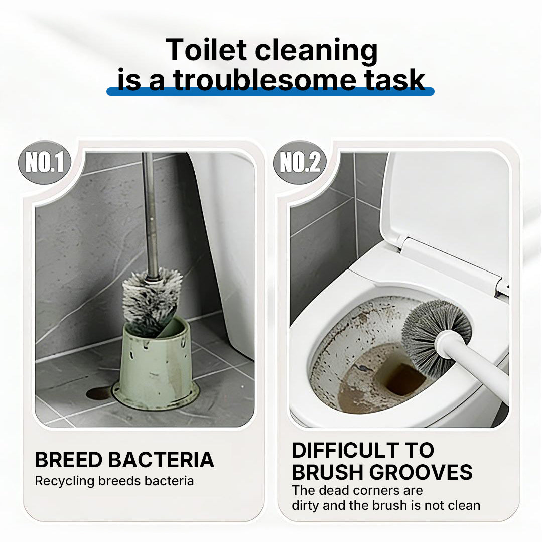 Disposable Toilet Brush Kit, No-Touch Toilet Cleaner with 32 Refill Heads