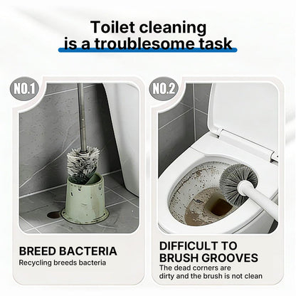 Disposable Toilet Brush Kit, No-Touch Toilet Cleaner with 32 Refill Heads