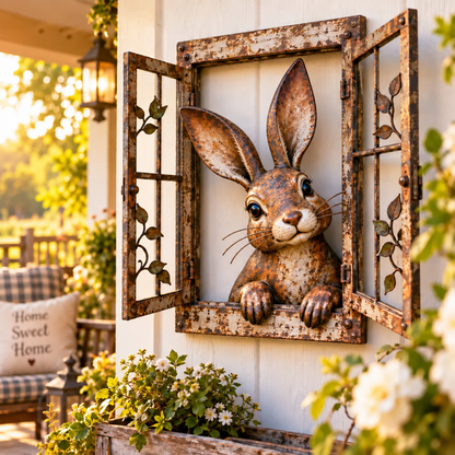 🪟Rustic Peek-A-Boo Animal Window Iron Wall Art🌿