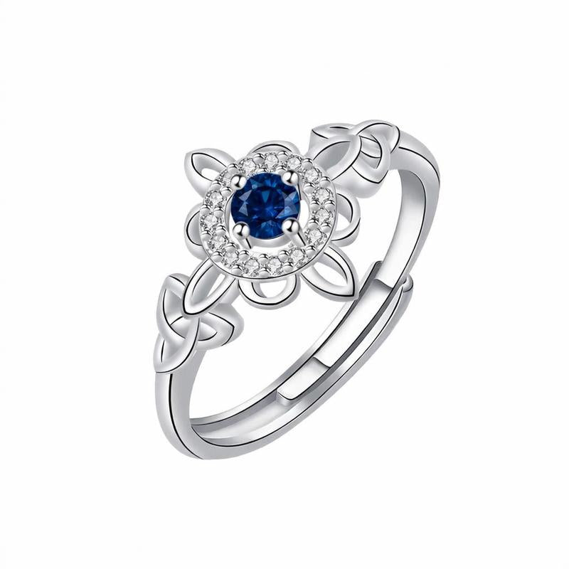 Celtic Floral Birthstone Ring