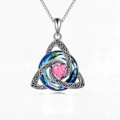 Celtic Trinity Knot Birthstone Necklace
