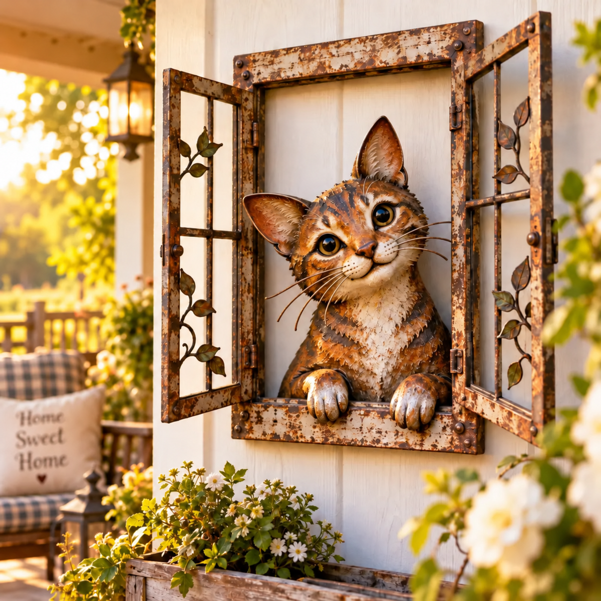 🪟Rustic Peek-A-Boo Animal Window Iron Wall Art🌿