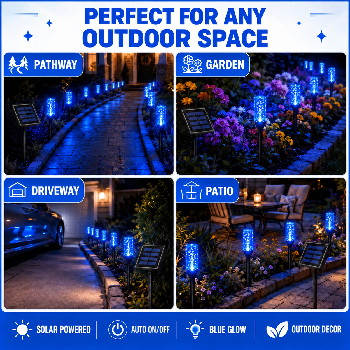Solar Powered Crystal Column Pathway Lights