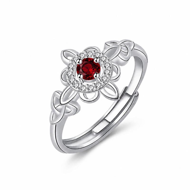Celtic Floral Birthstone Ring