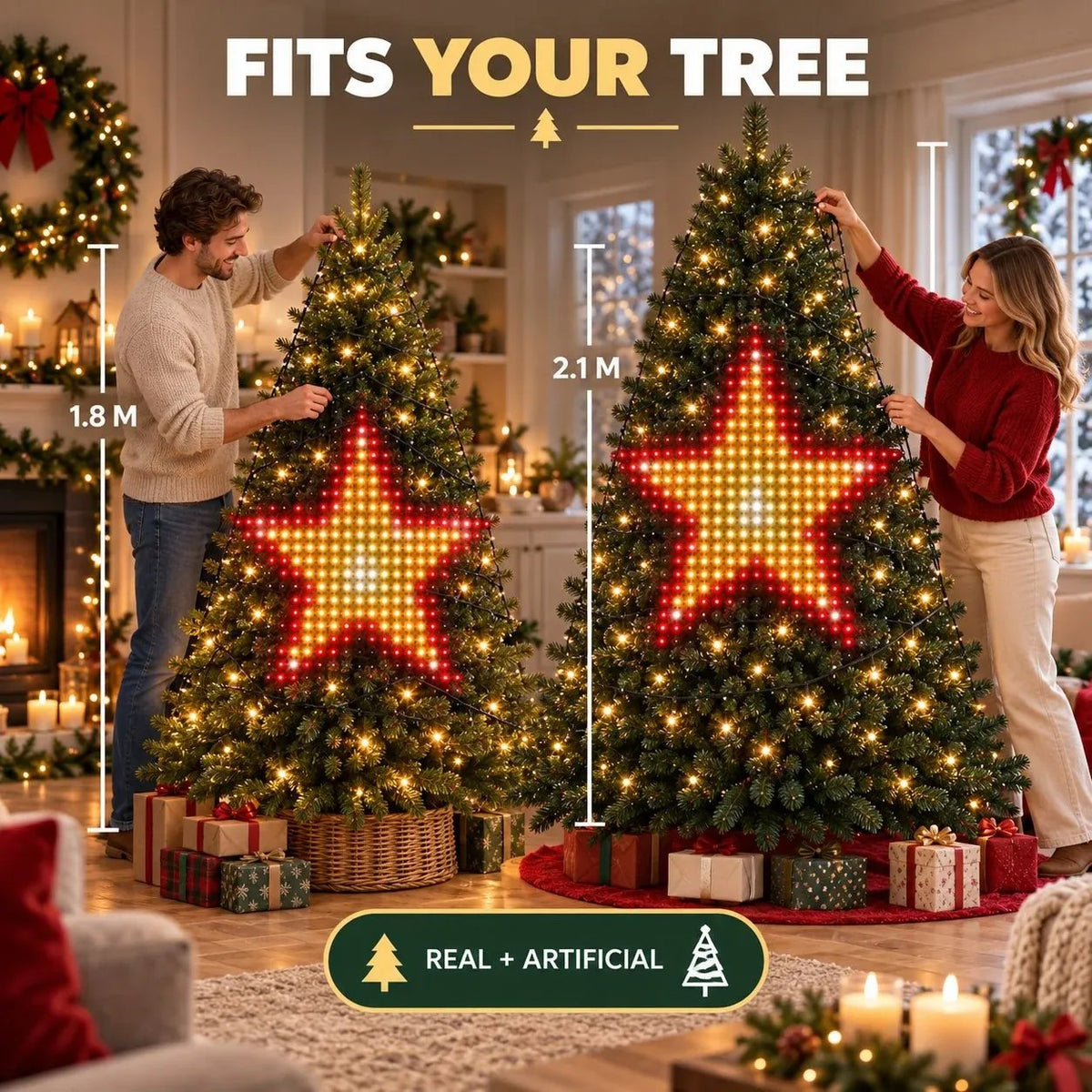 🔥SALE 🎄Smart Animated Christmas Tree Lights – App-Controlled LED Effects