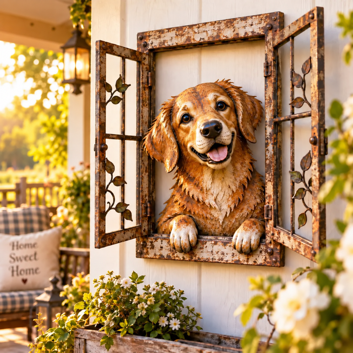 🪟Rustic Peek-A-Boo Animal Window Iron Wall Art🌿
