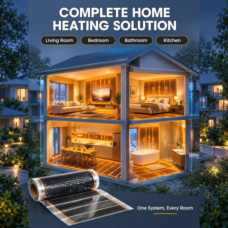 【3-Second Instant Heating】Honeycomb Graphene Far-Infrared Carbon Crystal Wall Heater