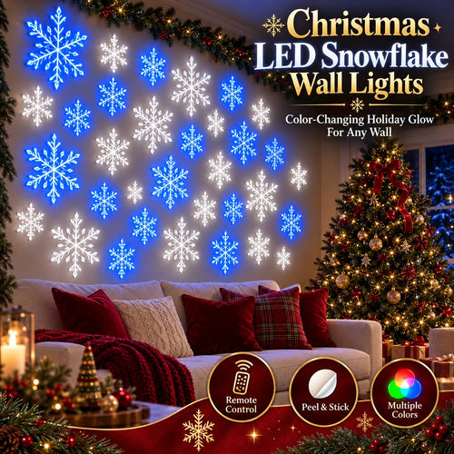 ❄️ Christmas LED Snowflake Wall Lights Set