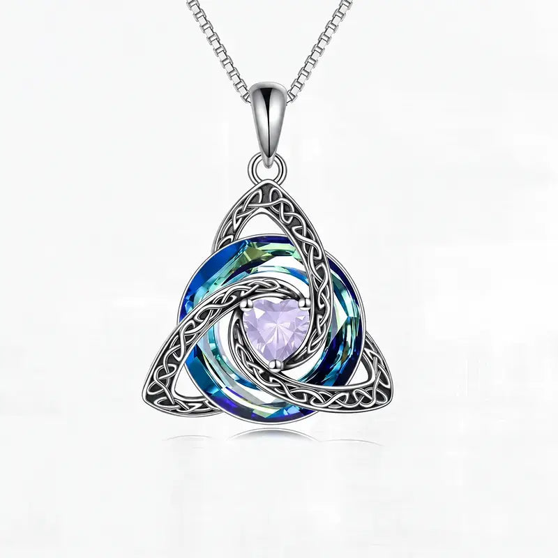 💎Trinity Knot Birthstone Pendant Necklace