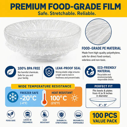 100PCS Reusable Food Bowl Covers