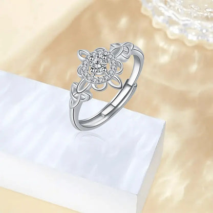 Celtic Floral Birthstone Ring