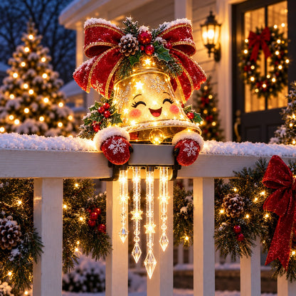 🎄 Christmas Character Railing Lights — Warm LED Icicle Glow For Magical Holiday Porch Decor🔔