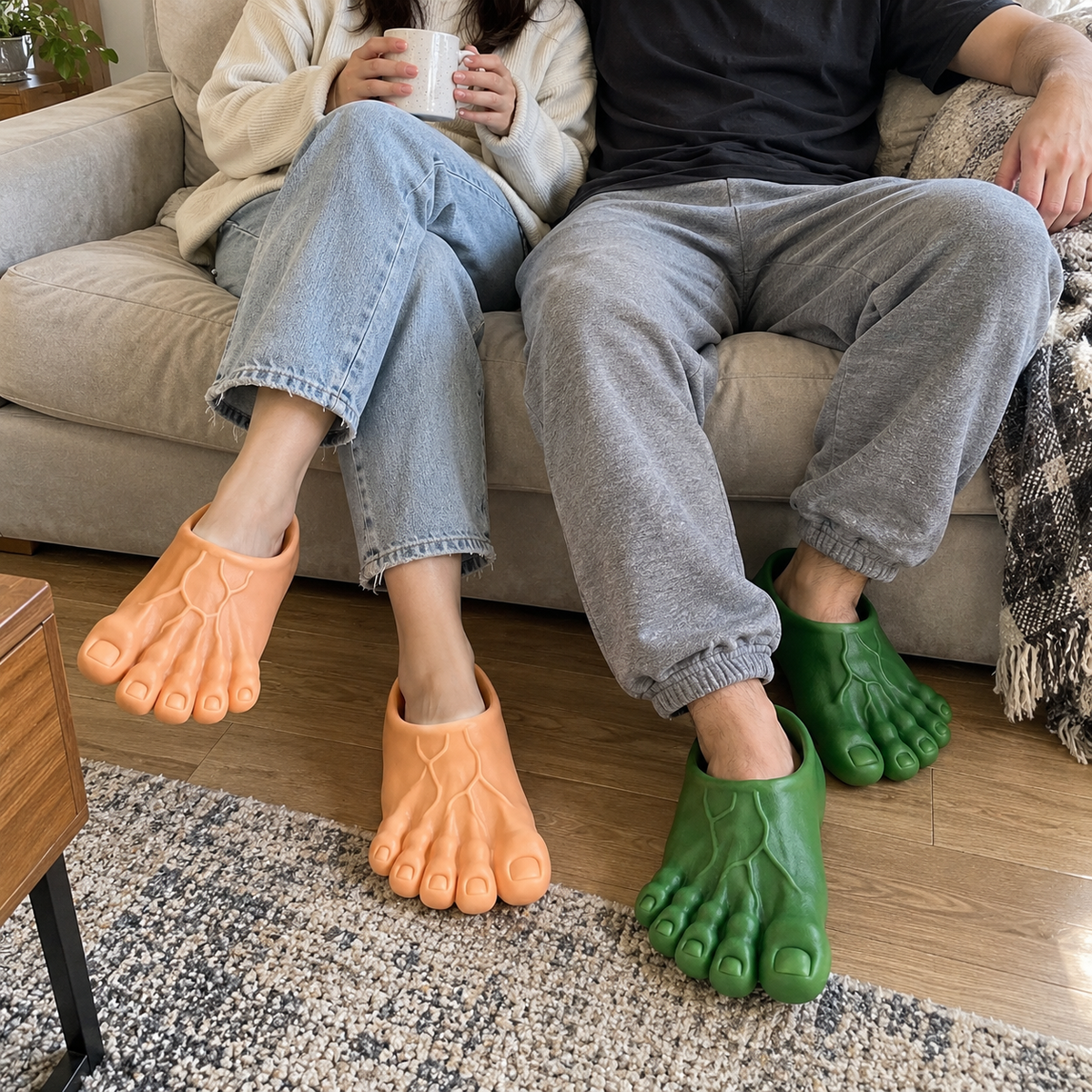 👣Giant Toe Slippers – Funny Realistic Foot Slides