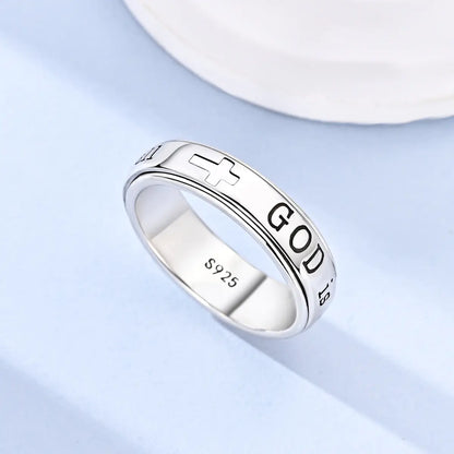 Women's 925 Silver-Plated Spinner Ring
