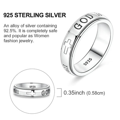 Women's 925 Silver-Plated Spinner Ring