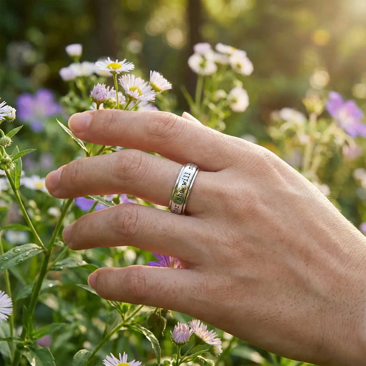 Women's 925 Silver-Plated Spinner Ring