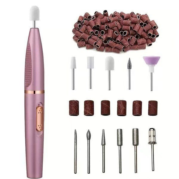 Cordless Rechargeable Electric Nail Drill Kit with Bits & Sanding Bands
