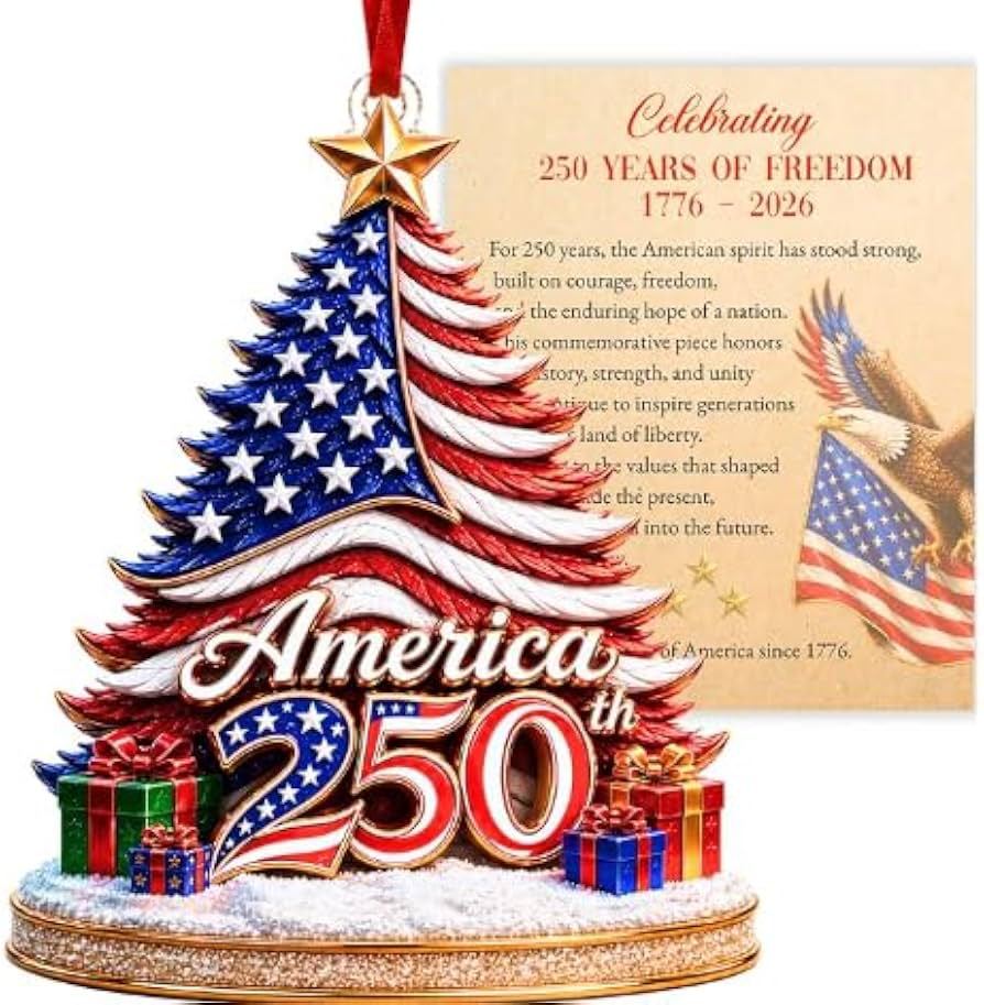 USA 250th Anniversary Christmas Ornament