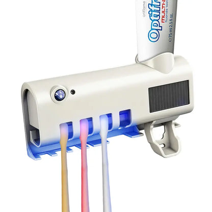 4-Slot Sanitizing Toothbrush Holder with Smart Sensor & Toothpaste Dispenser
