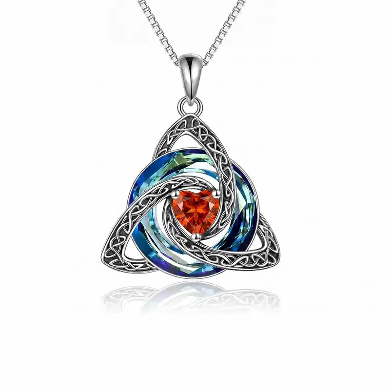 💎Trinity Knot Birthstone Pendant Necklace