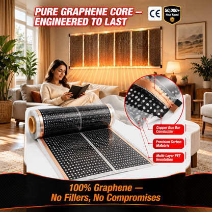 【3-Second Instant Heating】Honeycomb Graphene Far-Infrared Carbon Crystal Wall Heater