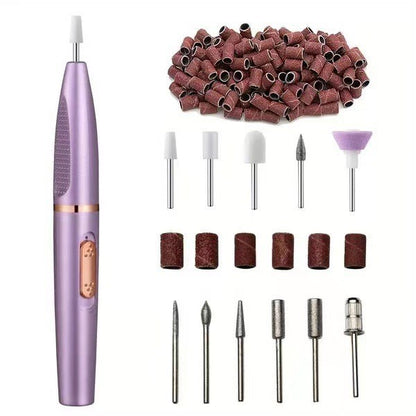 Cordless Rechargeable Electric Nail Drill Kit with Bits & Sanding Bands