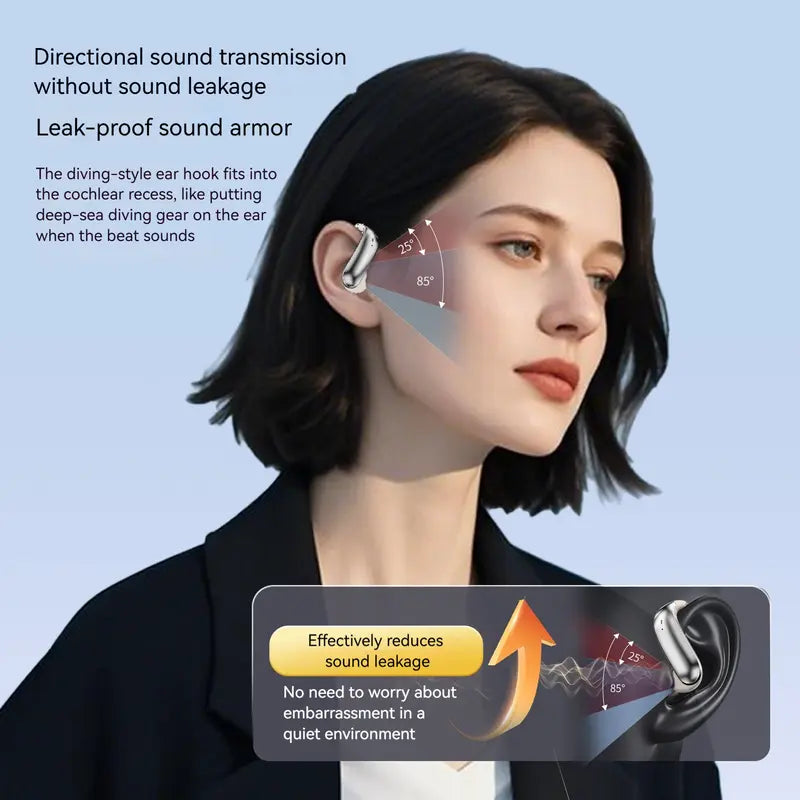Bluetooth 6.0 Earbuds with Titanium Earhooks & 145H Playtime