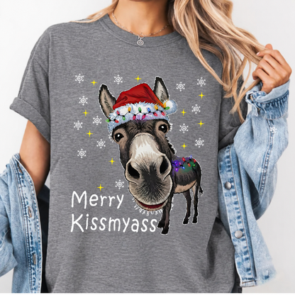 Unisex Christmas Funny Print Short Sleeve T-Shirt