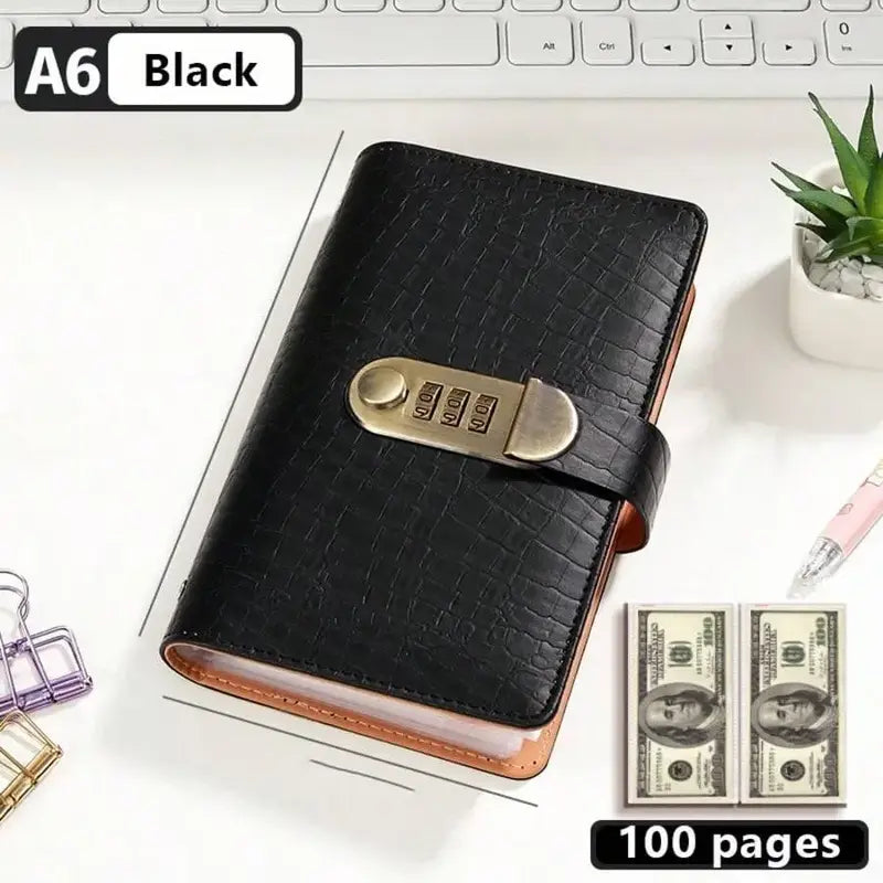 A6 Savings Notebook with 3-Digit Combination Lock