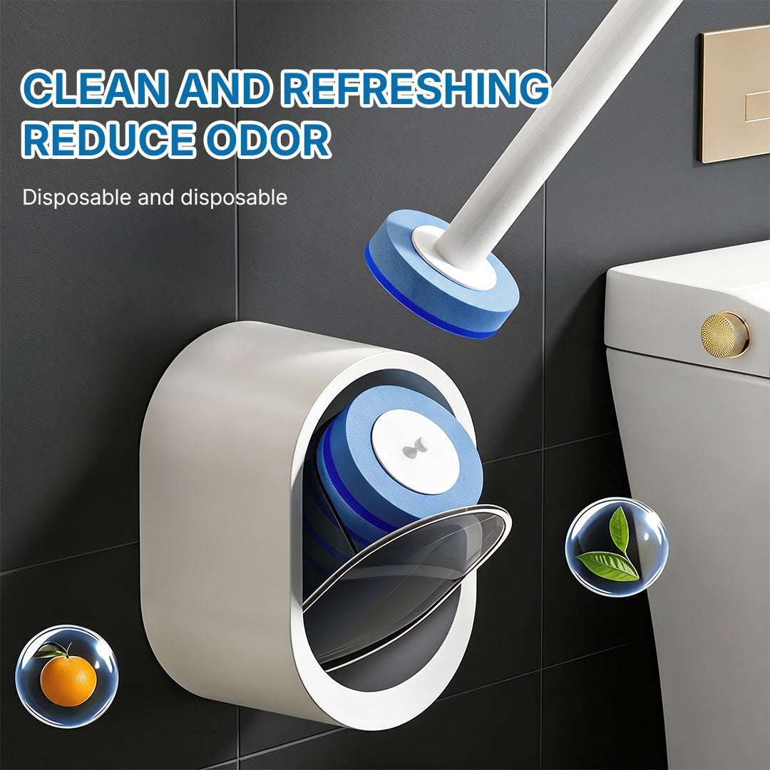 Disposable Toilet Brush Kit, No-Touch Toilet Cleaner with 32 Refill Heads