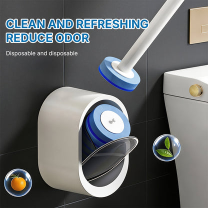 Disposable Toilet Brush Kit, No-Touch Toilet Cleaner with 32 Refill Heads