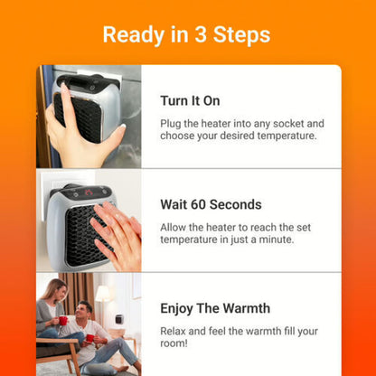 WellHeater 800W Ceramic Plug-In Heater with Remote
