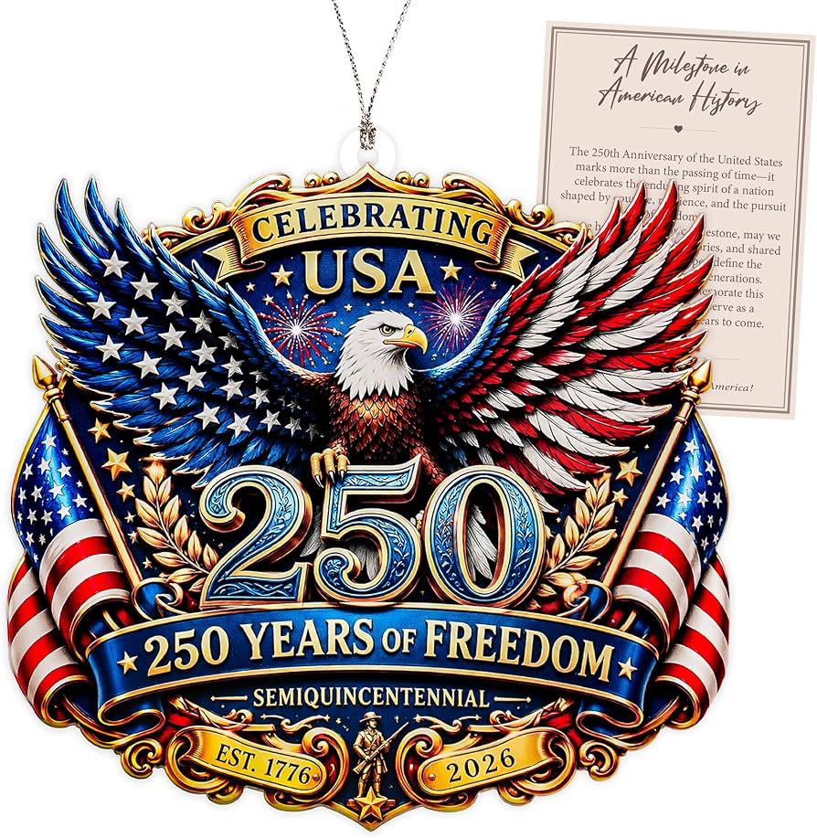 USA 250th Anniversary Christmas Ornament