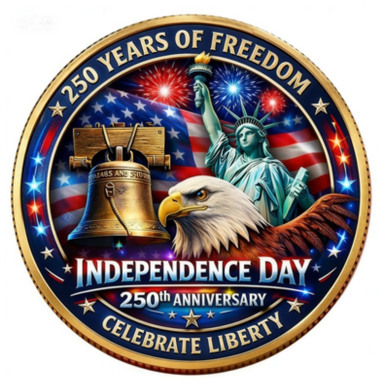 USA 250th Anniversary Christmas Ornament
